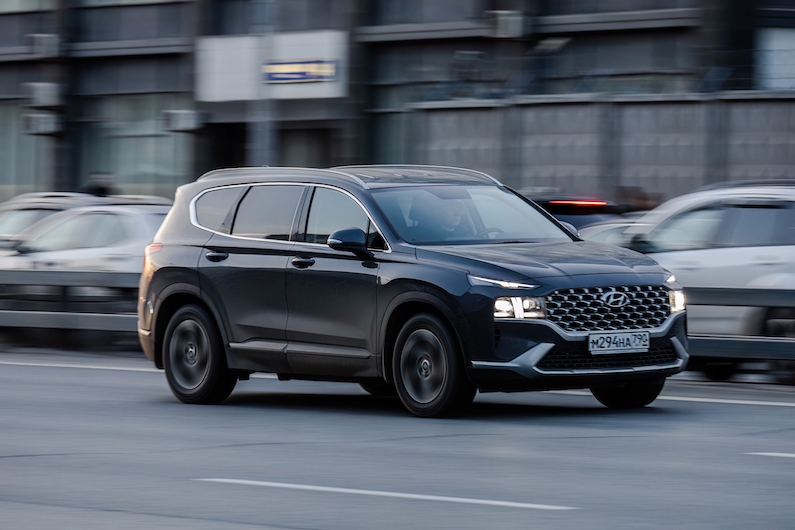 The 2023 Hyundai Santa Fe is a compact SUV that offers high performance engine options & a luxurious interior for road trips.