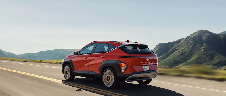 The 2024 Hyundai Kona is a subcompact SUV that's equipped with the well-known and loved four-cylinder engine producing 147-hp.