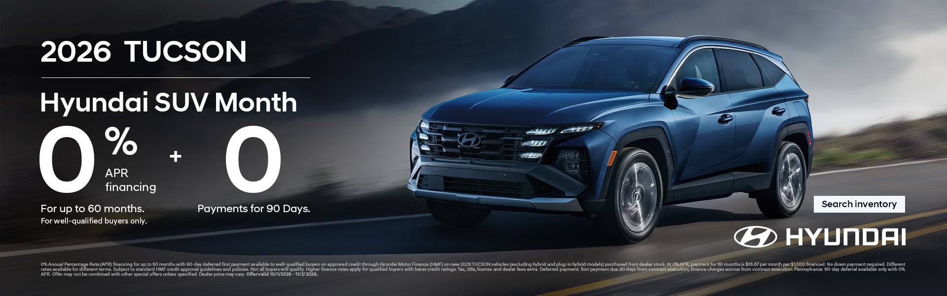 0% APR for 60 mos. + 0 Payments for 90 Days
